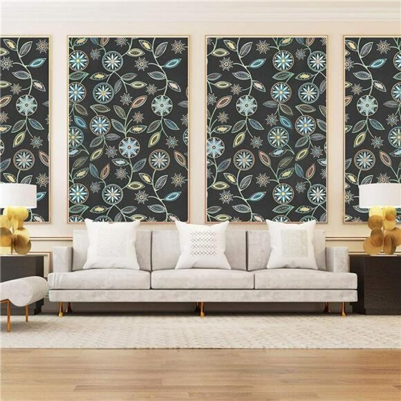 Floral Wallpaper 17.7" x 78.7" Multicolor Floral Peel and Stick Wallpaper - Picture 2 of 7